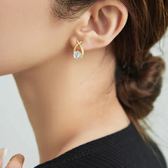 Fishtail Design Moissanite Stud Earrings