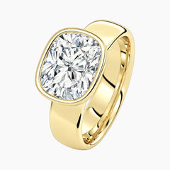 Avrelle 2 Carat East-West Cushion Chunky Bezel Moissanite Ring