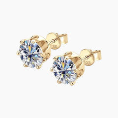 Six Prong Moissanite Earrings