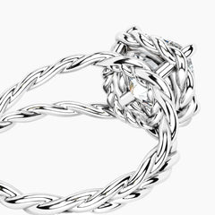 Tressa 3.5 Carat Square Cushion Moissanite Twisted Rope Ring