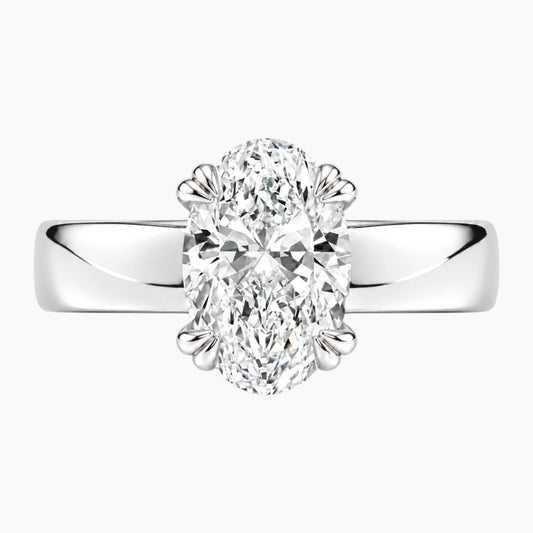 Veyra 3 Carat Oval Double-Claw Wide Band Moissanite Ring