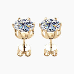 Six Prong Moissanite Earrings