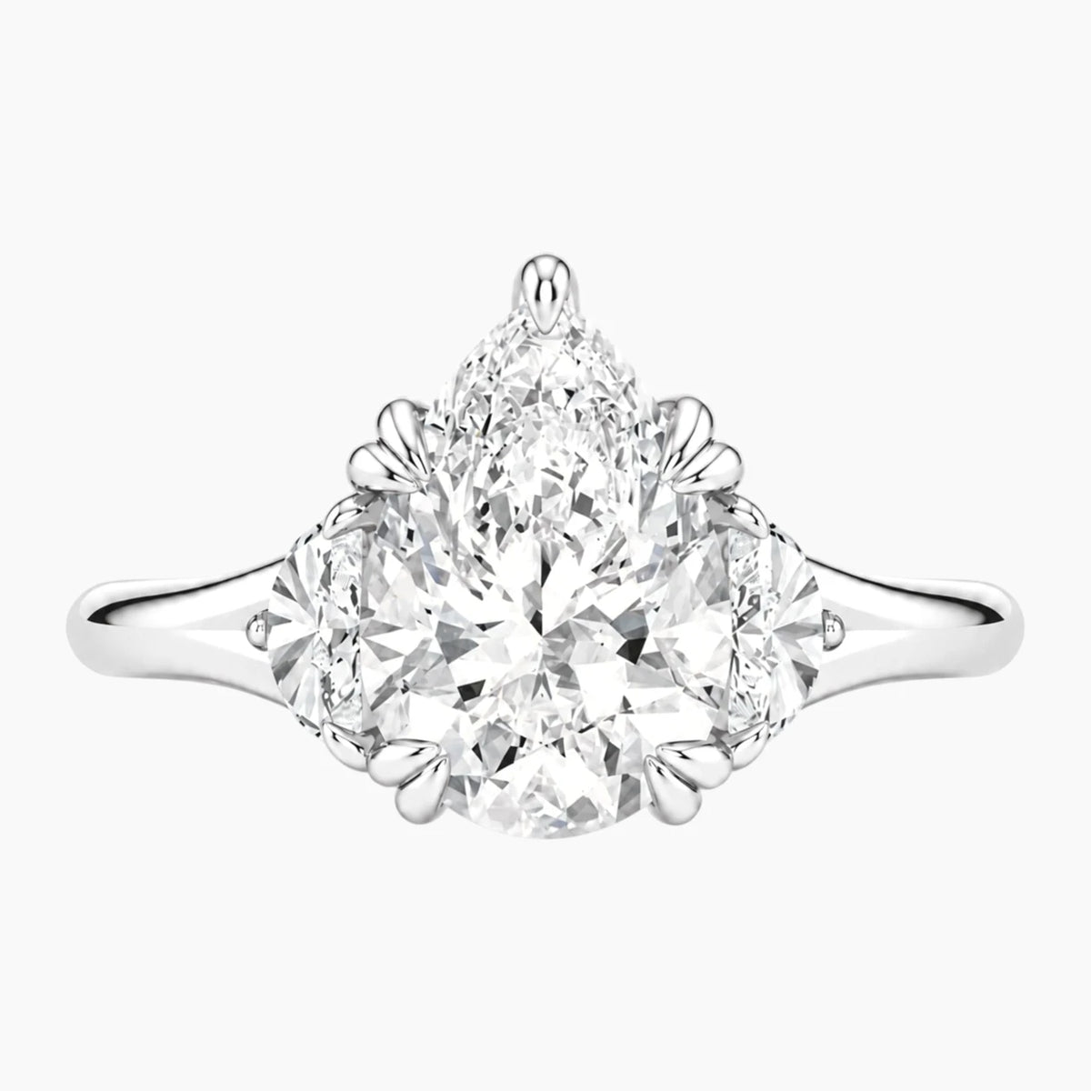Rosélia 2 Carat Pear Three-Stone Moissanite Ring