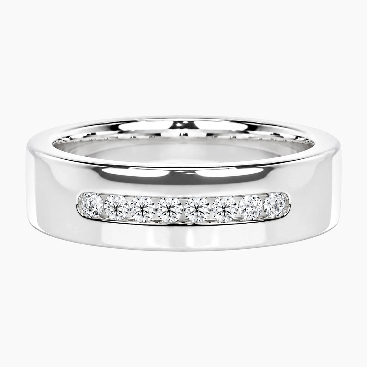 Évrin Eight-Stone Channel-Set Moissanite Wide Band