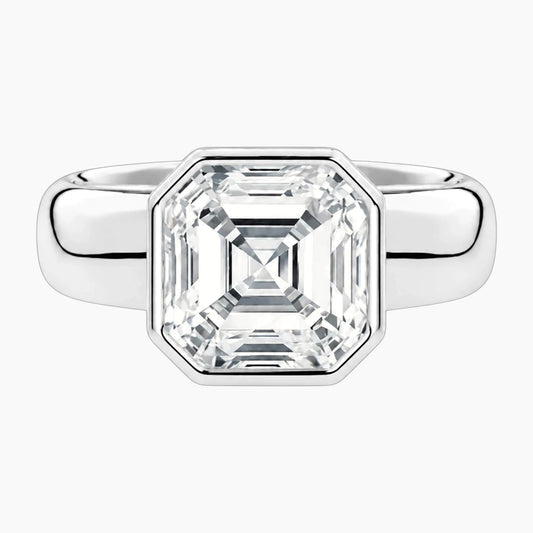 Avrelle 2 Carat Asscher Chunky Bezel Moissanite Ring