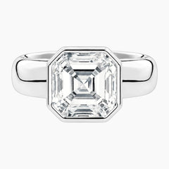 Avrelle 2 Carat Asscher Chunky Bezel Moissanite Ring