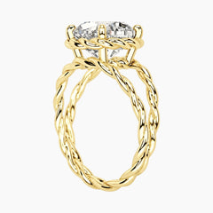 Tressa 3.5 Carat Square Cushion Moissanite Twisted Rope Ring