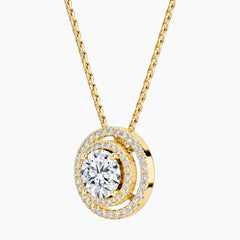Aurélisse 1 Carat Round Moissanite Double Halo Necklace