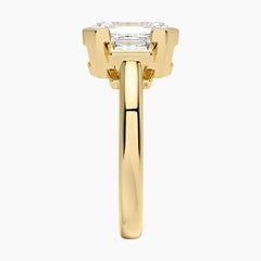The Arcadian Grace Emerald & Trapezoids Trio Moissanite Ring