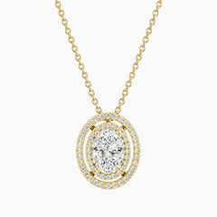 Aurélisse 1.5 Carat Oval Moissanite Double Halo Necklace
