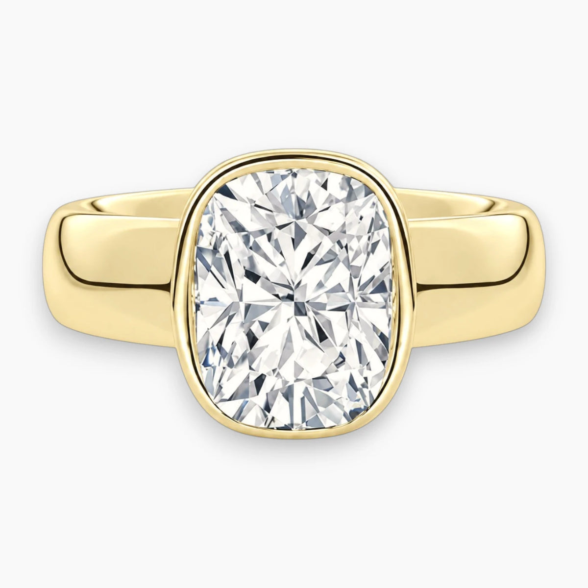 Avrelle 2 Carat Elongated Cushion Chunky Bezel Moissanite Ring