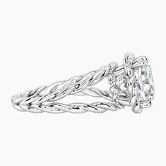 Tressa 3.5 Carat Square Cushion Moissanite Twisted Rope Ring