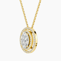 Aurélisse 1.5 Carat Oval Moissanite Double Halo Necklace