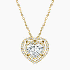 Aurélisse 1 Carat Heart Moissanite Double Halo Necklace