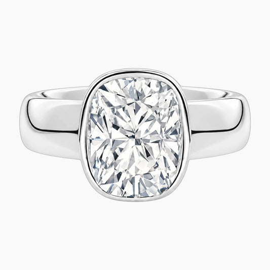 Avrelle 2 Carat Elongated Cushion Chunky Bezel Moissanite Ring