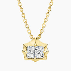 Aurévia 2 Carat Radiant Moissanite Sculpted Pendant Necklace