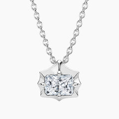 Aurévia 2 Carat Radiant Moissanite Sculpted Pendant Necklace