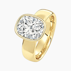 Avrelle 2 Carat Elongated Cushion Chunky Bezel Moissanite Ring