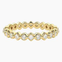 Cévelline Princess & Round Moissanite Eternity Band