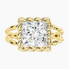 Tressa 4 Carat Princess Moissanite Twisted Rope Ring