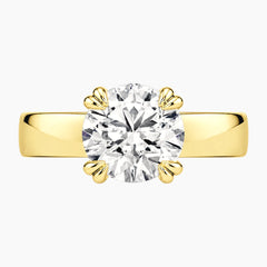 Veyra 3 Carat Round Double-Claw Wide Band Moissanite Ring
