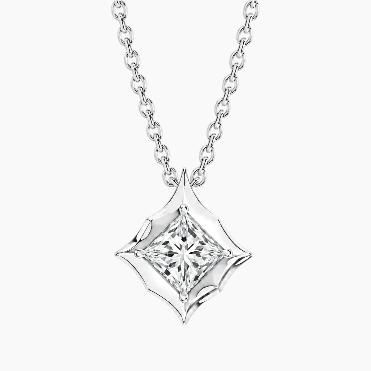 Aurévia 2 Carat Asscher Moissanite Sculpted Pendant Necklace