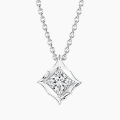 Aurévia 2 Carat Asscher Moissanite Sculpted Pendant Necklace