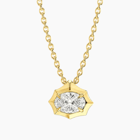 Aurévia 2 Carat Oval Moissanite Sculpted Pendant Necklace