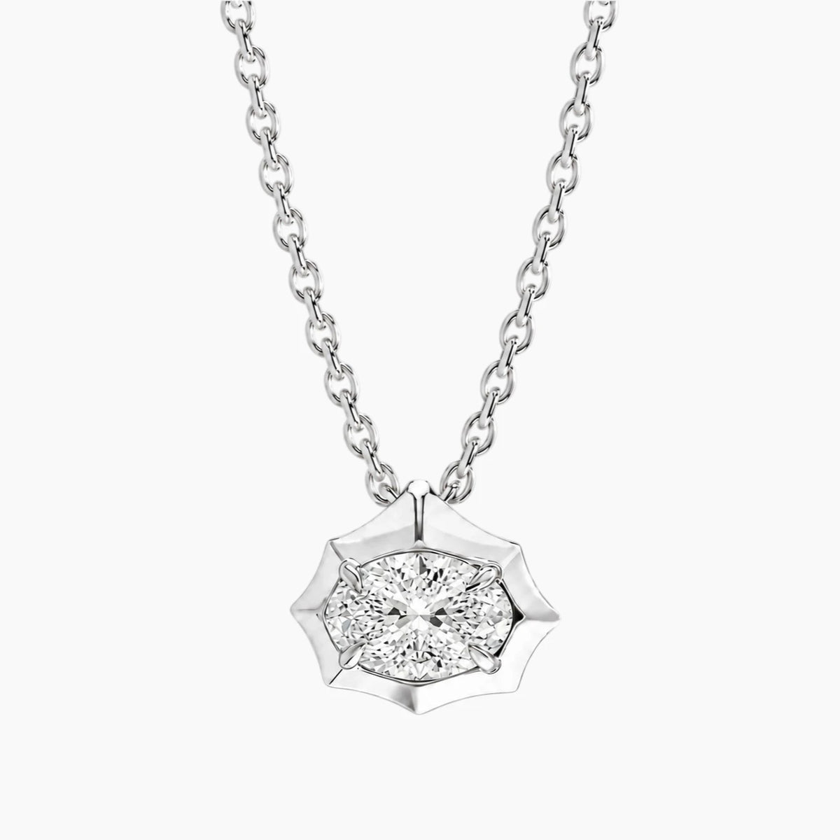 Aurévia 2 Carat Oval Moissanite Sculpted Pendant Necklace