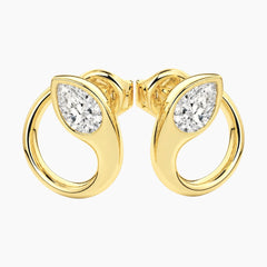 Sévrine Pear Bezel-Set Moissanite Hoop Earrings