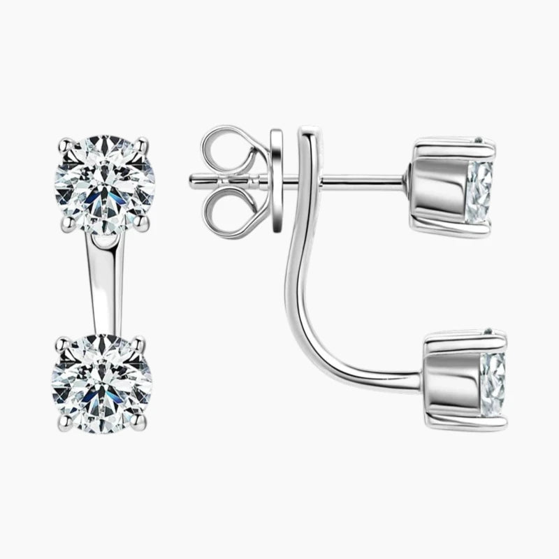 Double Wear Design Moissanite Earrings