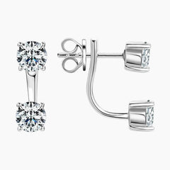 Double Wear Design Moissanite Earrings