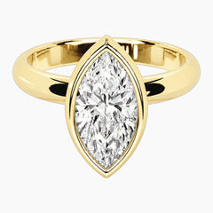 Luna Marquise Bezel Moissanite Ring – 2.6mm Band