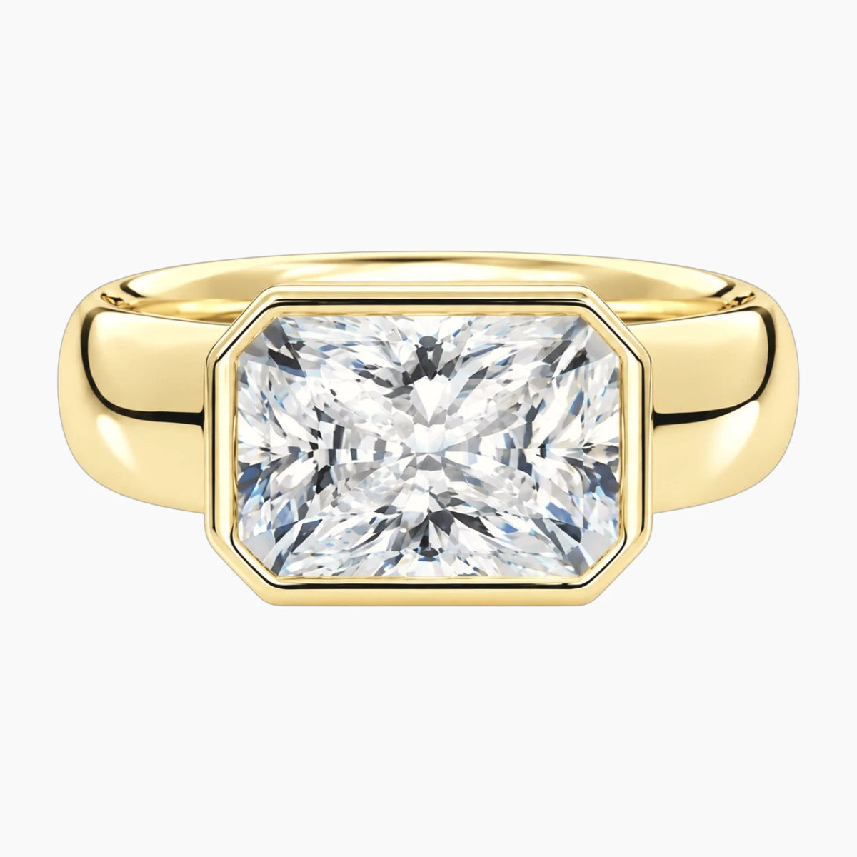 Avrelle 2 Carat E.W. Radiant Chunky Bezel Moissanite Ring