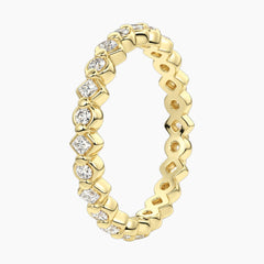 Cévelline Princess & Round Moissanite Eternity Band