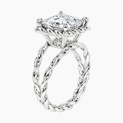 Tressa 4 Carat Princess Moissanite Twisted Rope Ring
