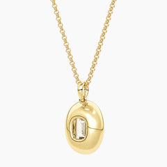 Vélora 4 Carat Emerald-Cut Moissanite Bold Bezel Necklace