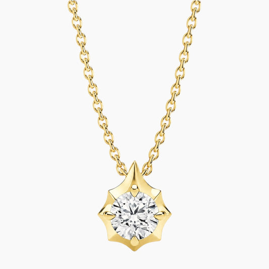 Aurévia 2 Carat Round Moissanite Sculpted Pendant Necklace