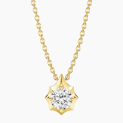 Aurévia 2 Carat Round Moissanite Sculpted Pendant Necklace