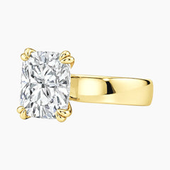 Veyra 3 Carat Elongated Cushion Double-Claw Wide Band Moissanite Ring