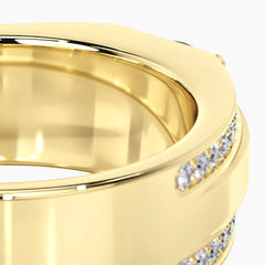 Édrien Round Moissanite Pavé Wide Band Ring