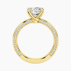 Veyra 3 Carat Elongated Cushion Double-Claw Wide Band Moissanite Ring