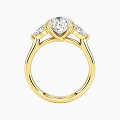 Vaelora 3 Carat Pear Three-Stone Double Band Moissanite Ring