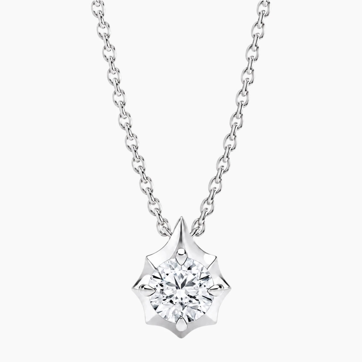 Aurévia 2 Carat Round Moissanite Sculpted Pendant Necklace