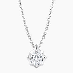 Aurévia 2 Carat Round Moissanite Sculpted Pendant Necklace