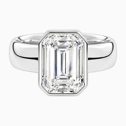 Avrelle 2 Carat Emerald Chunky Bezel Moissanite Ring