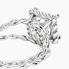 Tressa 4 Carat Princess Moissanite Twisted Rope Ring