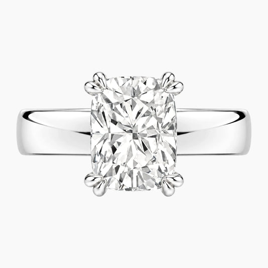 Veyra 3 Carat Elongated Cushion Double-Claw Wide Band Moissanite Ring