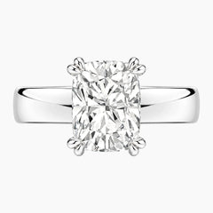Veyra 3 Carat Elongated Cushion Double-Claw Wide Band Moissanite Ring