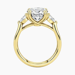 Vaelora 3 Carat Cushion Three-Stone Double Band Moissanite Ring
